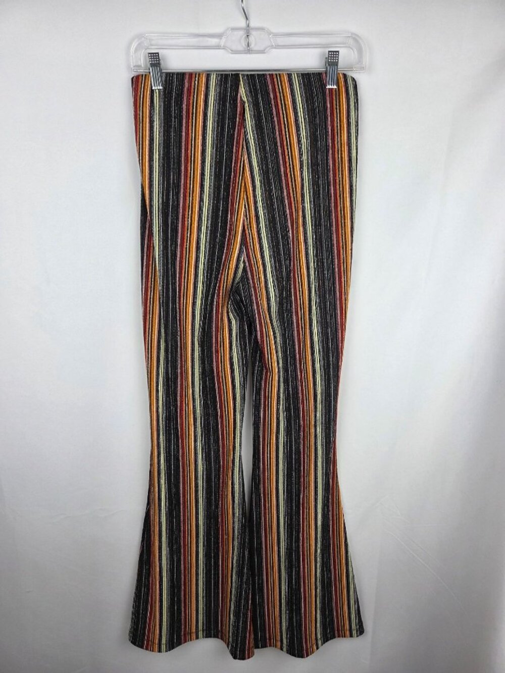 Free People Kitty Flare Pants Sz S Striped Knit Bell Bottom Boho Retro 70s EUC - Picture 4 of 14